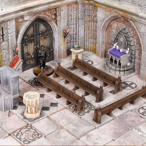 mantic miniatures crate fantasy medieval church 28mm pvc colour shot Colour Shot