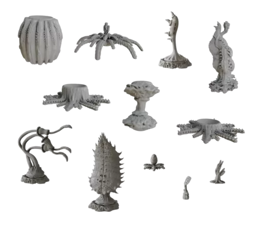 sci fi alien jungle terrain 28mm pvc contents