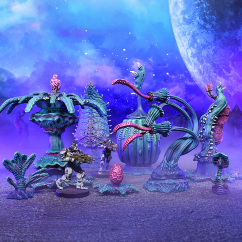 sci fi alien jungle terrain 28mm pvc colour shot Colour Shot