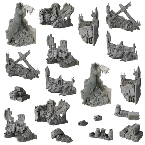 sci fi ruins and scatter terrain 28mm pvc