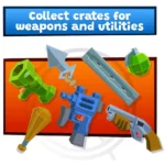 An image of cartoon weapons and utilities