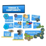 Worms the board game tokens and components